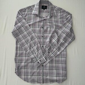W.R.K Slim Fit Windowpane Plaid Performance Dress Shirt